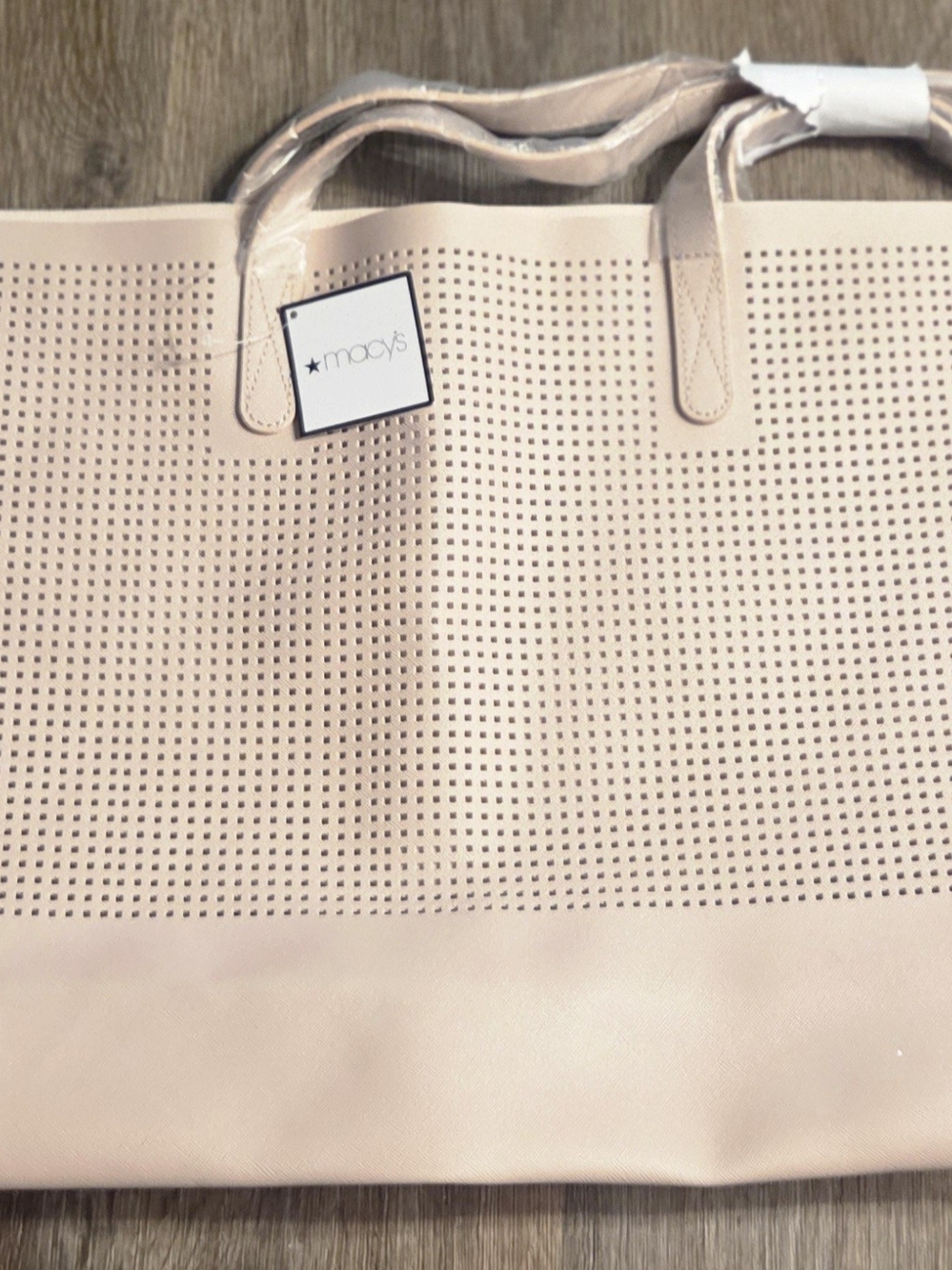 Macy's Women's Perforated Tote Bag in Blush